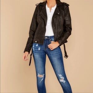 thread and supply mitch faux leather jacket‎